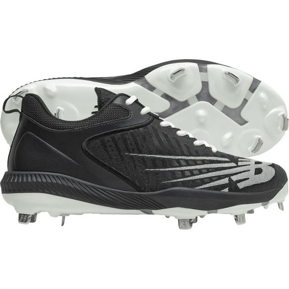 New Balance Mens Fuel Cell L4040v6 Low Metal Baseball Cleats Black/White 5