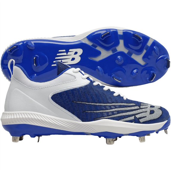 New Balance Mens Fuel Cell L4040v6 Low Metal Baseball Cleats Royal/White 5