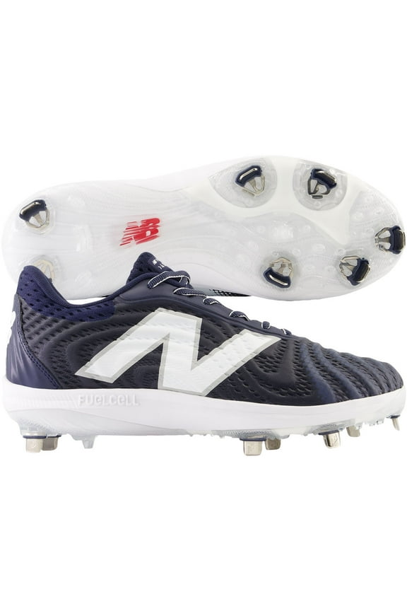 Men's Fuelcell 4040V7 Low Metal Baseball Cleat Navy/White Medium 9