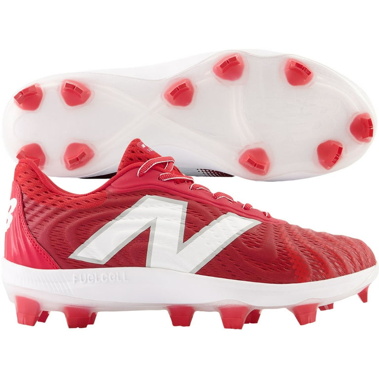 New Balance Men s Fuelcell 4040V7 Low Molded Baseball Cleat Red White Medium 6 Walmart