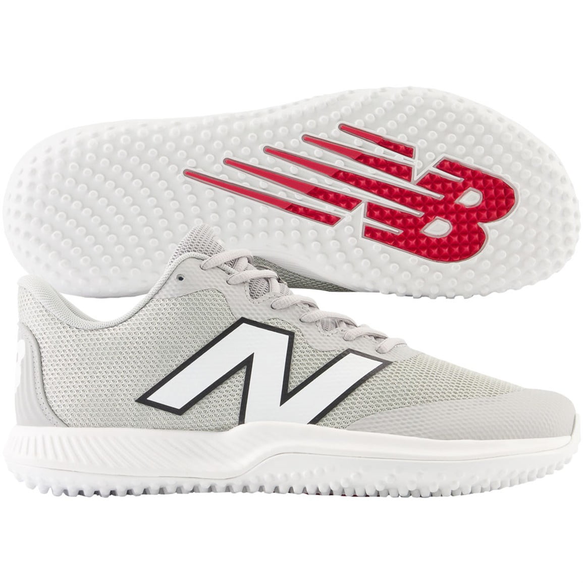 New Balance Mens FuelCell 4040v7 Turf Trainer Baseball Shoes Grey/White 12