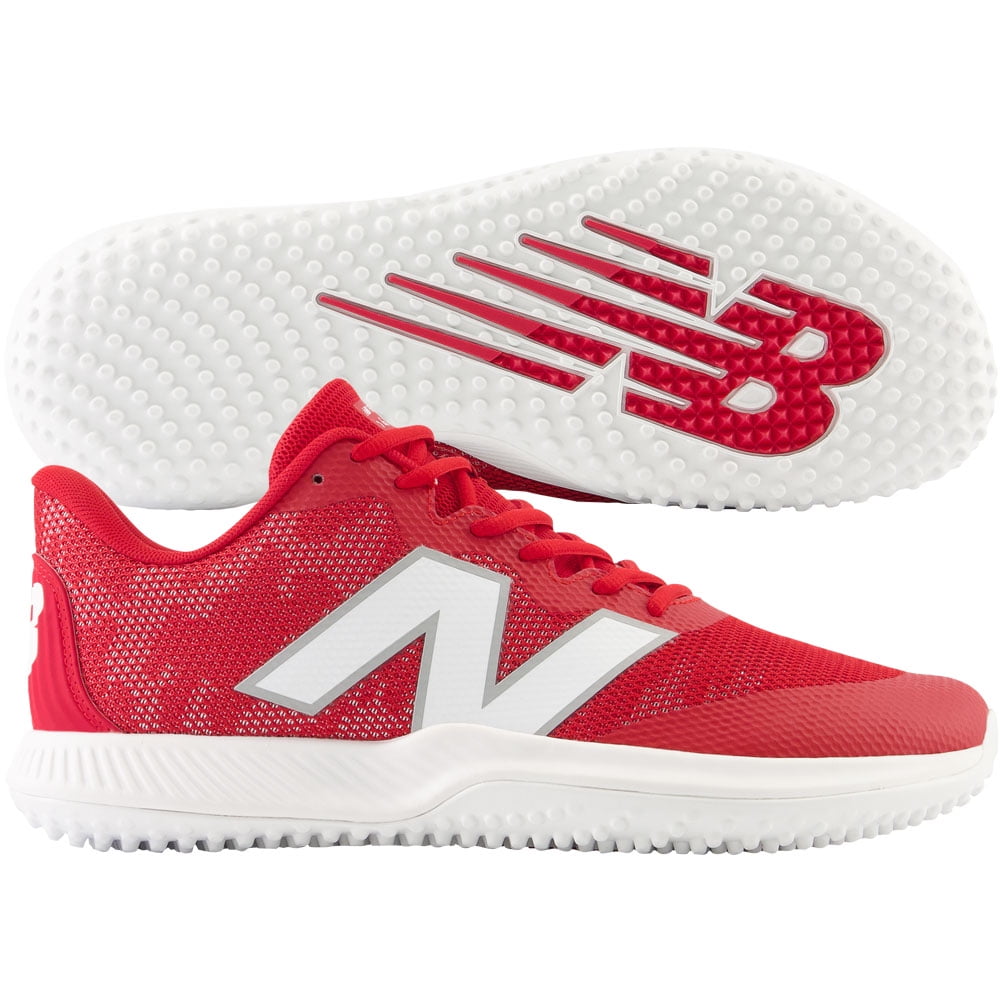 New Balance Men s Fuelcell 4040V7 Turf Trainer Baseball Shoes Red White Medium 8 Walmart