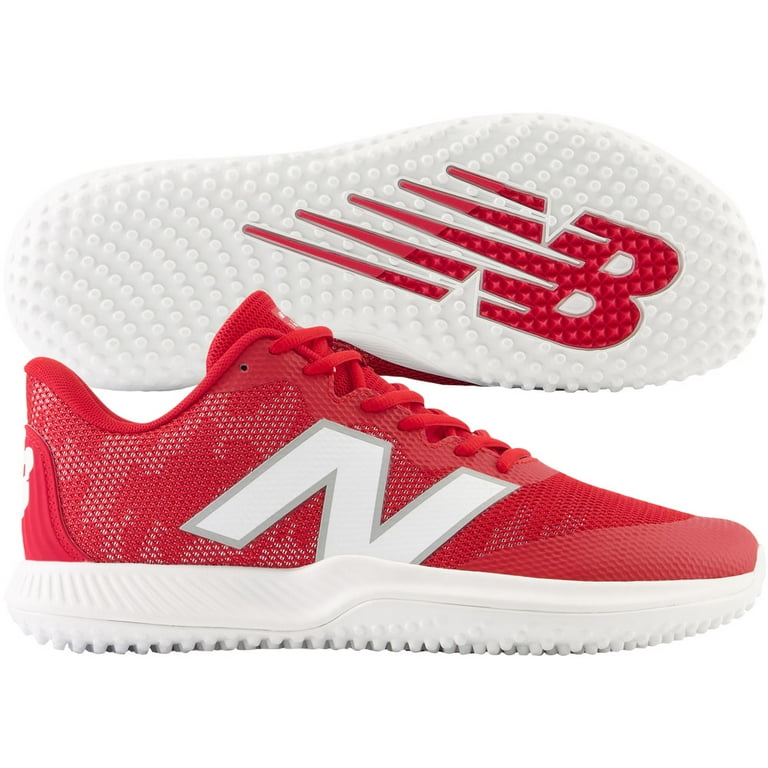 New Balance Men s Fuelcell 4040V7 Turf Trainer Baseball Shoes Red White Medium 8