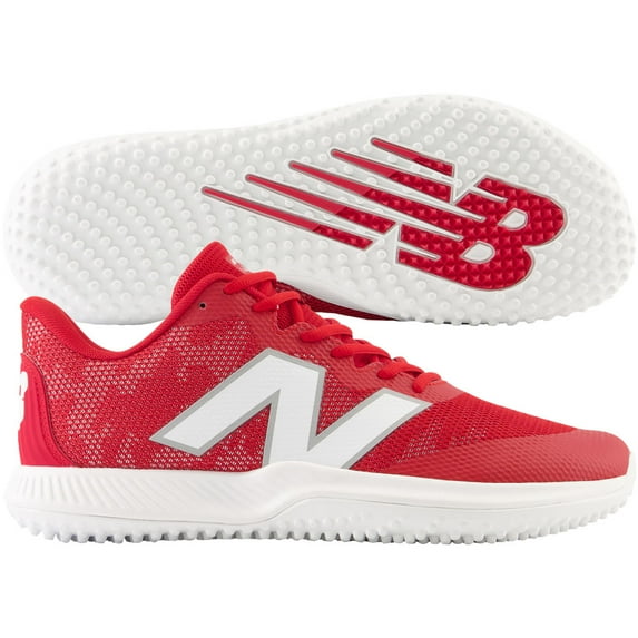 New Balance Men's Fuelcell 4040V7 Turf Trainer Baseball Shoes Red/White Medium 9