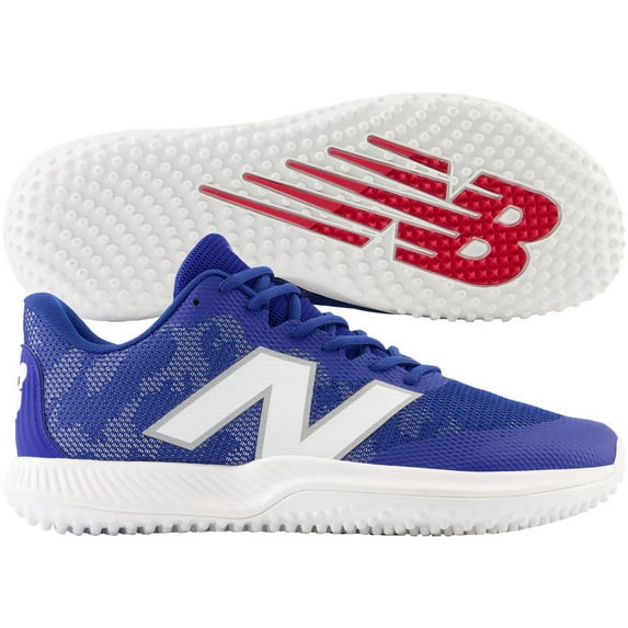 New Balance Men's Fuelcell 4040V7 Turf Trainer Baseball Shoes Royal/White Medium 9