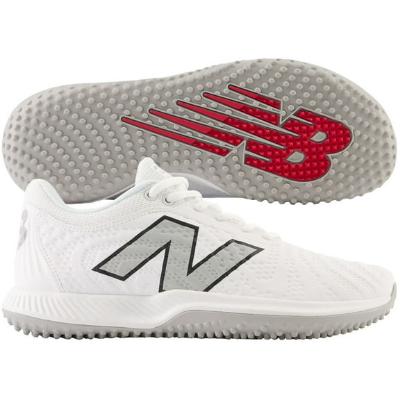 New Balance Men's FuelCell 4040v7 Synthetic Turf Trainer Baseball Shoes White/Grey 8
