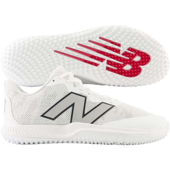 New Balance Mens FuelCell 4040v7 Turf Trainer Baseball Shoes White/Grey 16