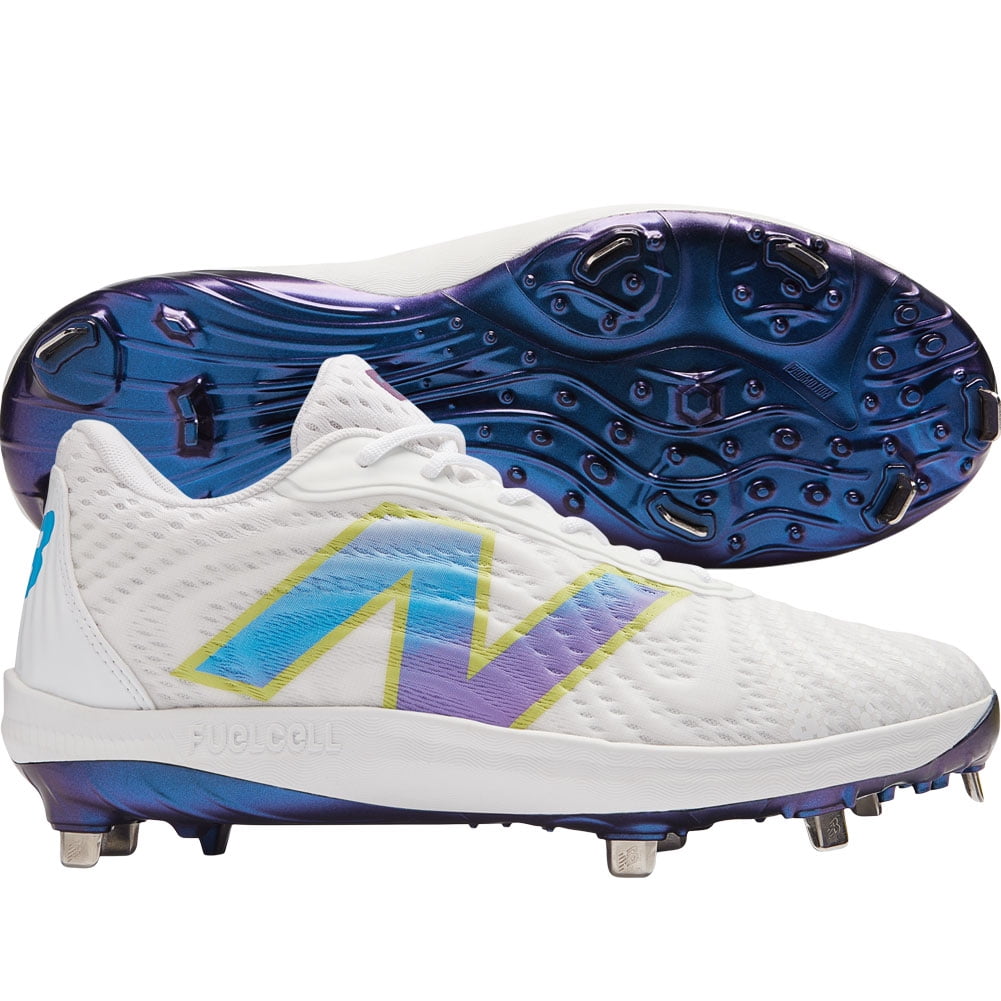 mens white new balance metal cleats