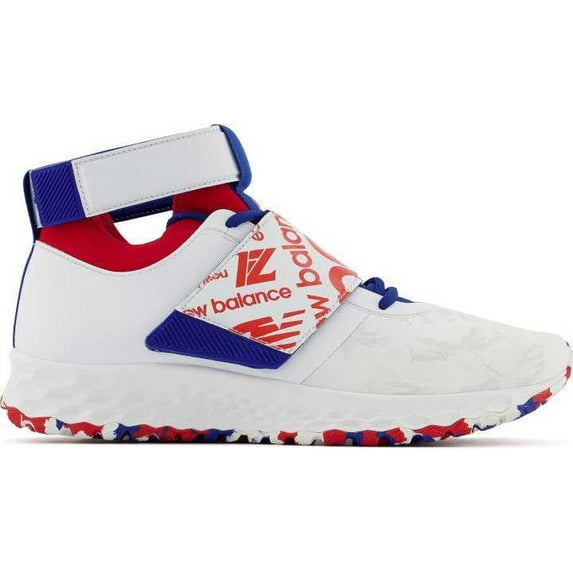 New Balance Men's Lindor 1 Baseball Turf Shoes White/Red Medium 10.5