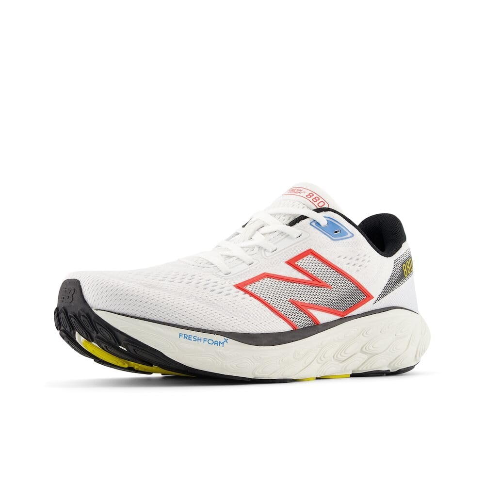 New Balance Men's M880C14 Running Shoe, White/NEO Flame/Black