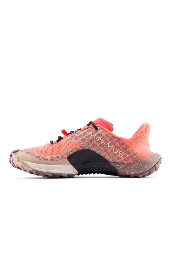 Men's Minimus Trail V1 Trail Running Shoe, Urgent Red/Flat Taupe/Bisque, 8 M