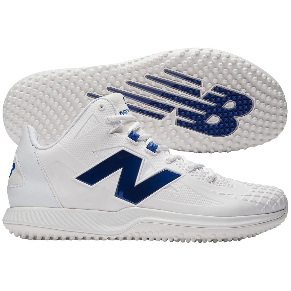 New Balance Men's Ohtani 1 Baseball Turf Shoes White/Blue 6.5