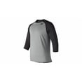 thumbnail image 1 of New Balance Mens 3/4 Sleeve Baseball Raglan Shirt Black 2Xl, 1 of 2