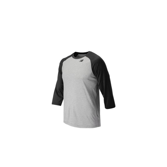 New Balance Mens 3/4 Sleeve Baseball Raglan Shirt Black M