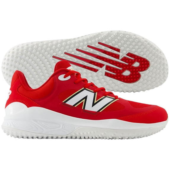 New Balance Mens 3000V7 Baseball Turfs Red/White 10.5