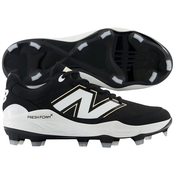 New Balance Mens 3000V7 Molded Baseball Cleats Black/White 11