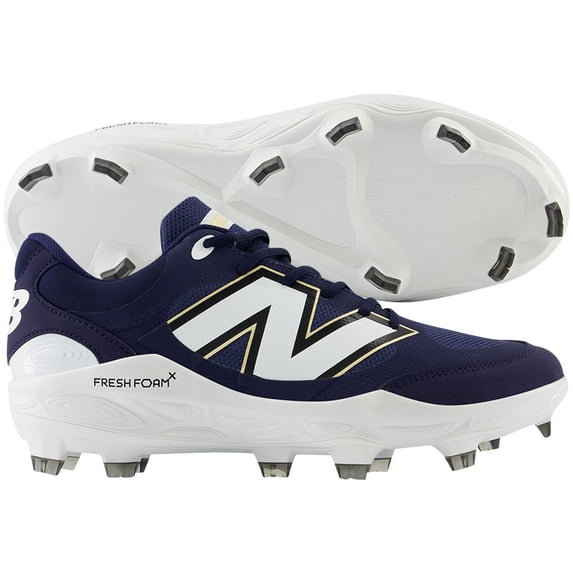 New Balance Mens 3000V7 Molded Baseball Cleats Navy/White 9