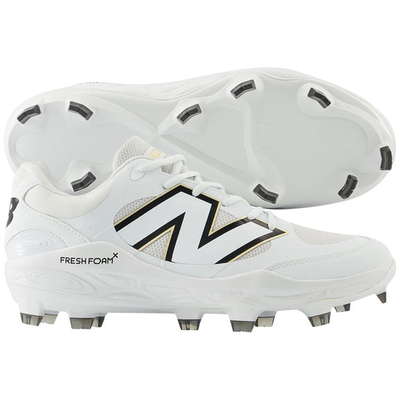 New Balance Mens 3000V7 Molded Baseball Cleats White/Black 10