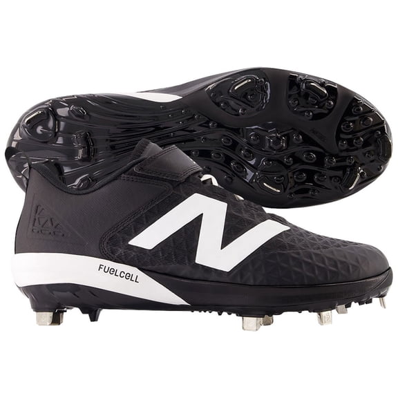 New Balance Mens 4040V8 Low Metal Baseball Cleats Black/White 9