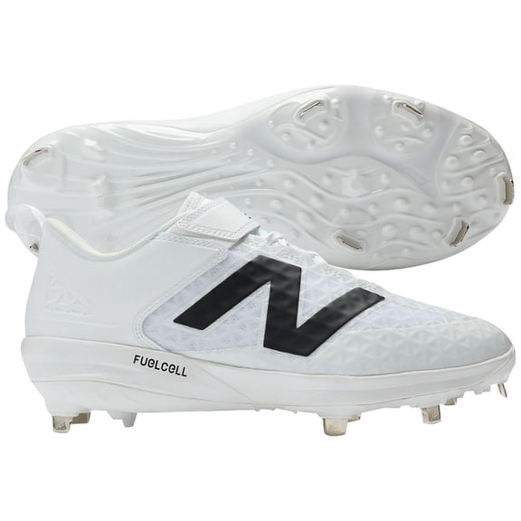 New Balance Mens 4040V8 Low Metal Baseball Cleats White/Black 10