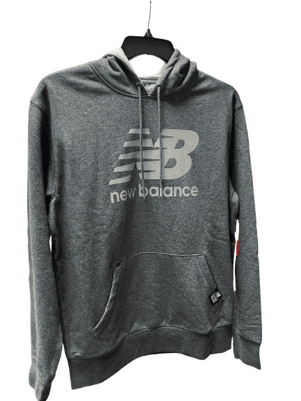 New Balance Mens Essential Pullover Hoodie,Black/Flame,Large