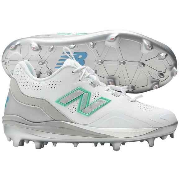 New Balance Mens Lindor V3 Molded Baseball Cleats White 12