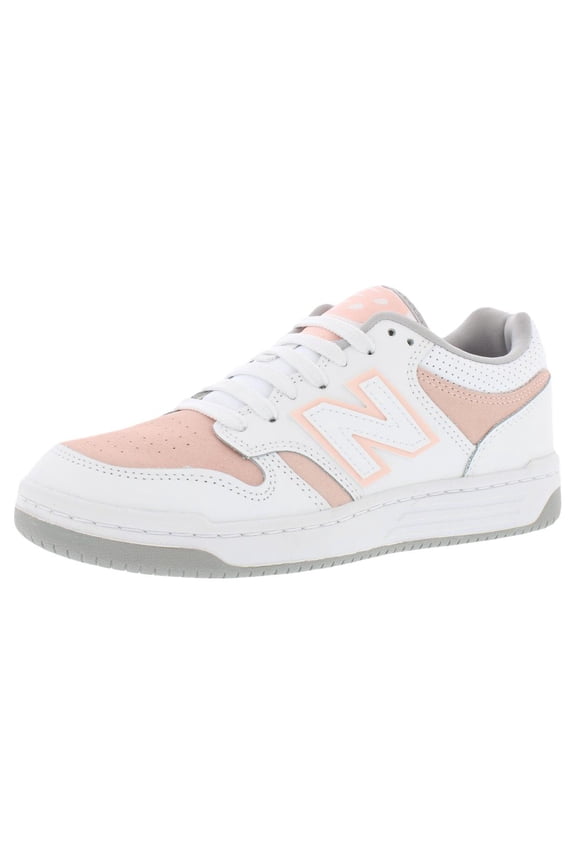 480 Leather GS Girls Shoes Size 5, Color: White/Pink