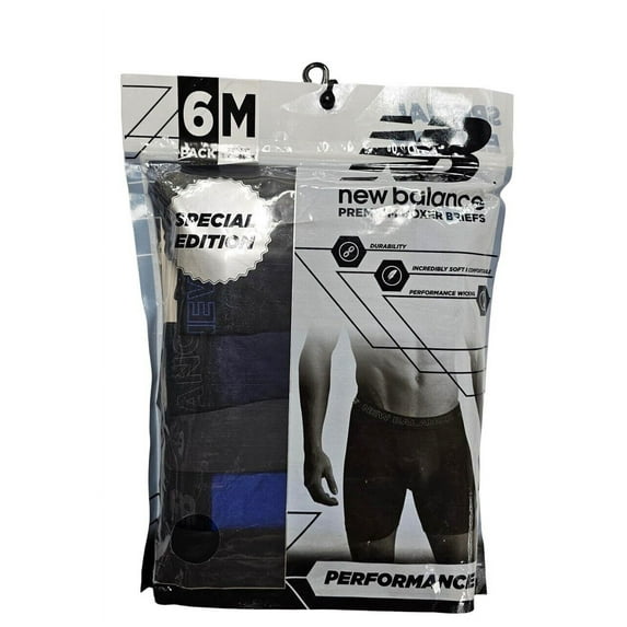 New Balance Premium Boxer Briefs Special Edition 6 Pack (Black/Tangerine/PGNT/Black/Magnet/Black) - NB3049-6 (804N, Medium)