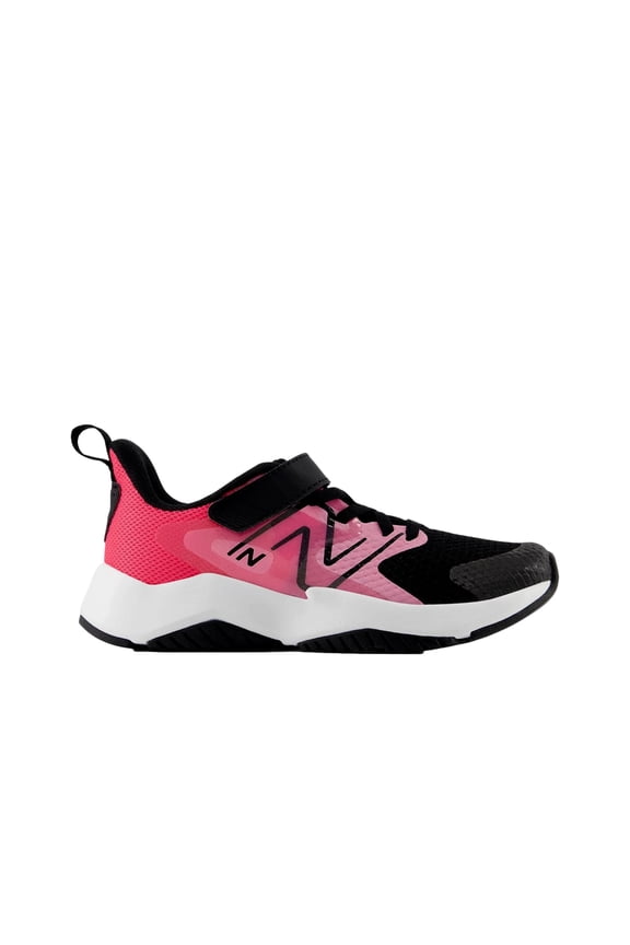 Kid's Rave Run V2 Bungee Lace with Top Strap Running Shoe, Signal Pink/Black, 10.5 XW Little Kid