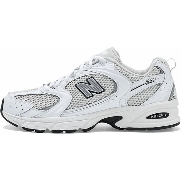 New Balance Unisex 530 Nb 103 White/Silver Metallic SIZE Mens 6.5 Womens 8 Medium
