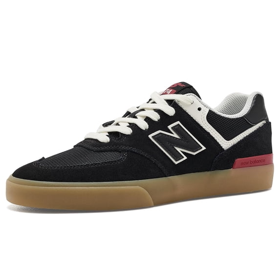 New Balance Unisex 574 Vulc Black/White Men's 9.5, Women's 11, Medium