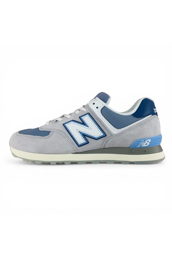 574 Pearl Grey NB White Blue Men's Shoes Sneakers U574PGB, Men's U.S. Shoe Size 9.5