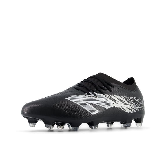 New Balance Unisex-Adult Furon Pro FG V8 Soccer Shoe, Black/Metallic Silver/White, Men 8.5 M/Women 10 W