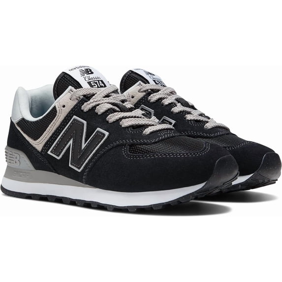 New Balance Women's 574 Core Sneaker, Black/White, Size 6