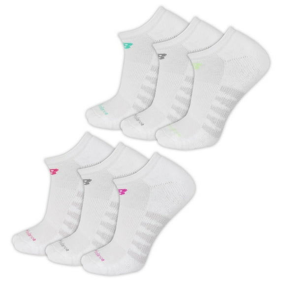 New Balance Women's Core Cotton No Show Socks - 6 Pack