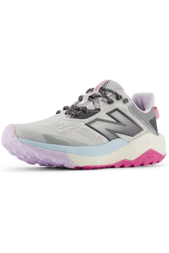 Women's DynaSoft Nitrel V6 Trail Running Shoe, Grey Matter/Magnet/Real Pink Size 6.5 Wide