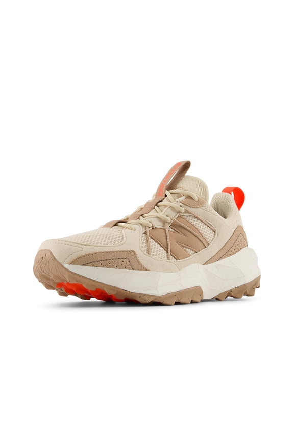 Women's DynaSoft TEKTREL V1 Suede Trail Running Shoe, Bisque/Flat Taupe/Urgent Red, 9 W