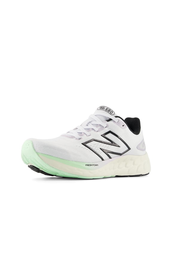 Women's Fresh Foam 680 V8 Running Shoe, White/Grey Matter/Taro, 7.5 W