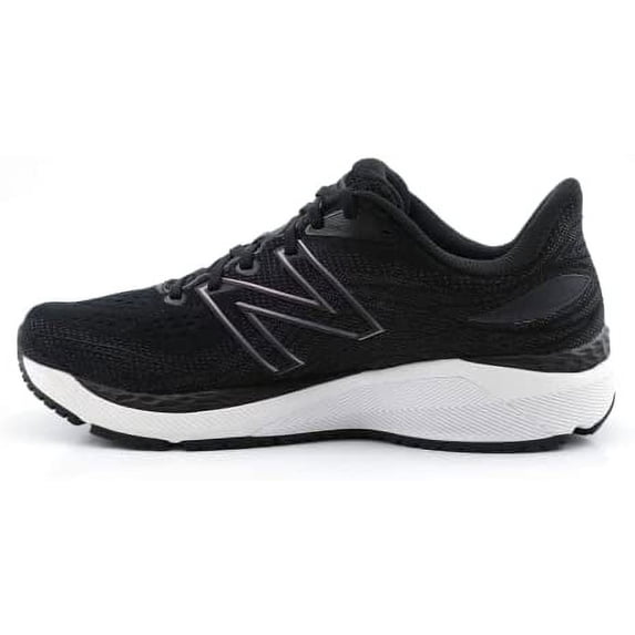 New Balance Women's Fresh Foam X 860 V12 Running Shoe, Black/White, 6 N