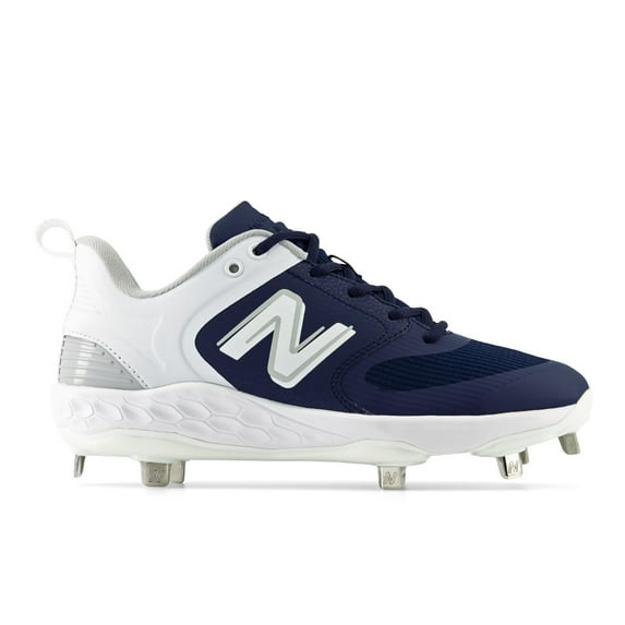 New Balance Women's Fresh Foam X Velo v3 Low Metal Fastpitch Softball Cleats Navy/White 10