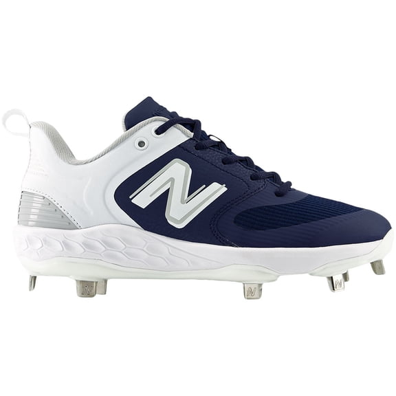 New Balance Women's Fresh Foam X Velo V3 Low Metal Fastpitch Softball Cleats Navy/White Medium 6.5
