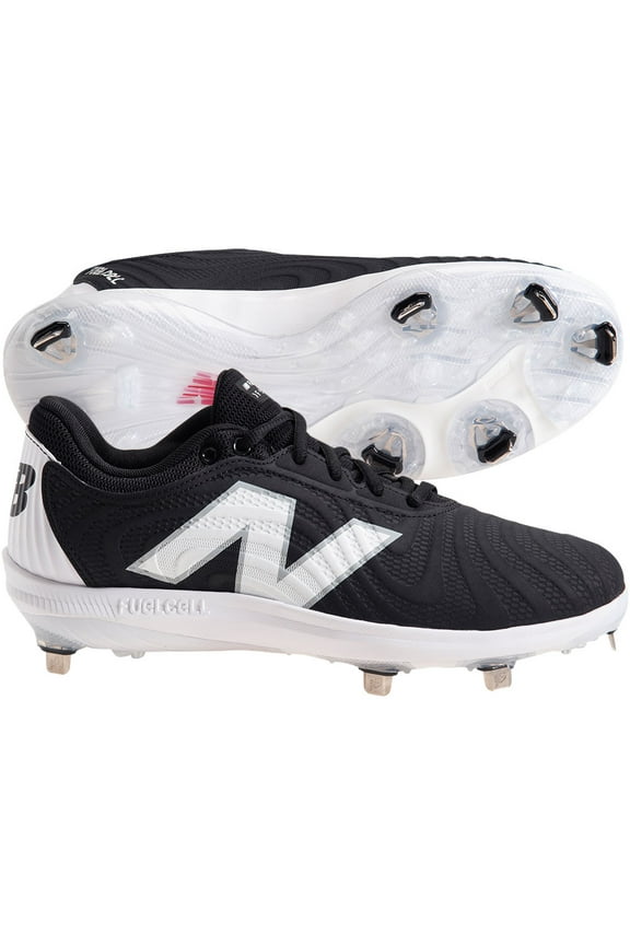 Women's FuelCell FUSEv4 Low Metal Fastpitch Softball Cleats Black/White 7