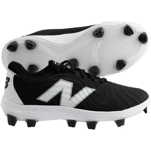 New Balance Women's Fuelcell Fusev4 Low Molded Fastpitch Softball Cleats Black/White Medium 10