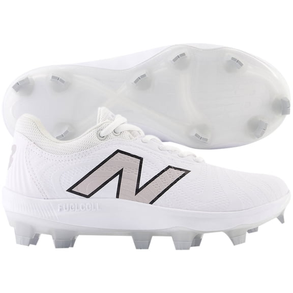 New Balance Women's FuelCell FUSEv4 Low Molded Fastpitch Softball Cleats White/Grey 9