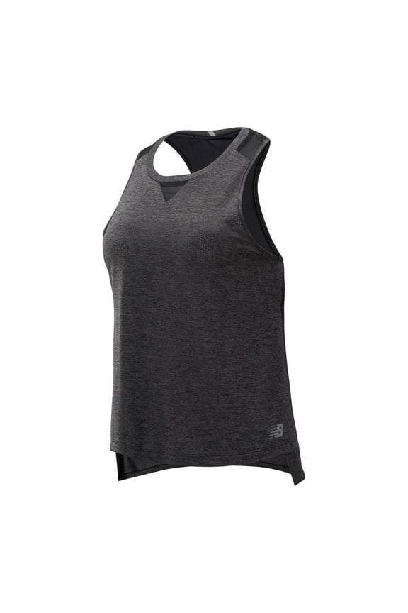 Women's Impact Run Mesh Tank Top, Black Heather, X-Large