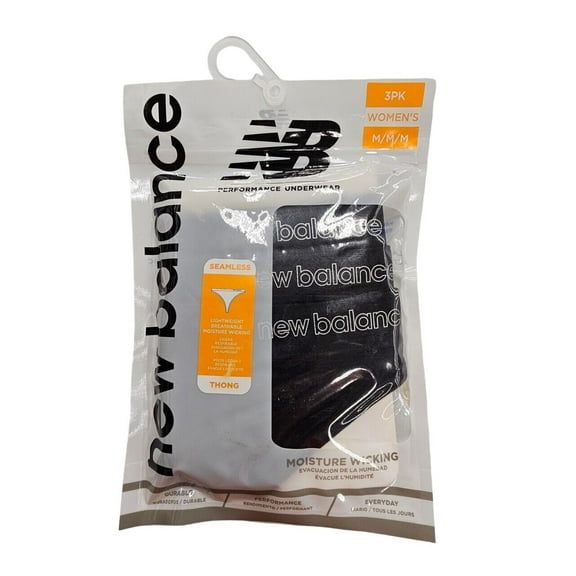 New Balance Women's Performance Underwear Seamless Thong (Black/Black/Black) - NB1082-3 (959N, Medium)