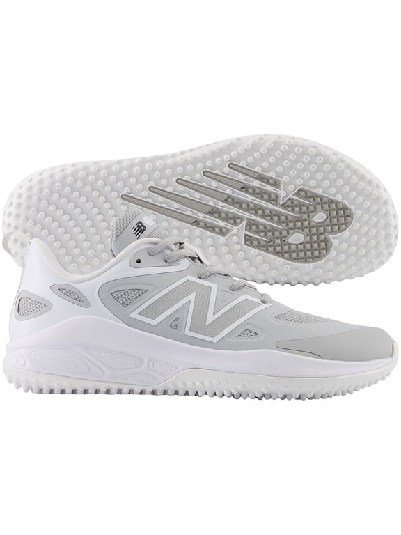 Women's VELOv4 Fastpitch Softball Turf Shoes Grey/White 5