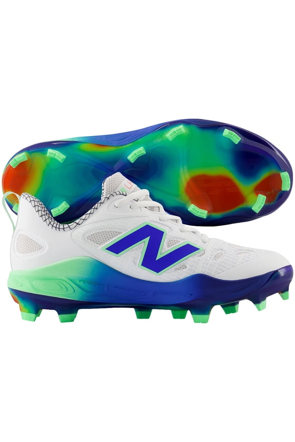 Women's VELOv4 Molded Fastpitch Softball Cleats White/Navy 9.5