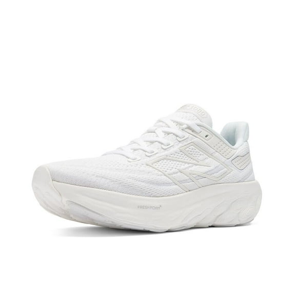 New Balance Women's W1080V13 Running Shoe, White/Silver Metallic, 8