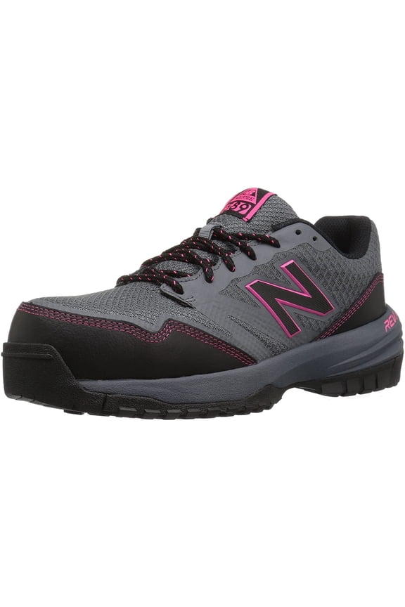 Womens Composite Toe 589 V1 Industrial Shoe 7.5 Gray/Pink
